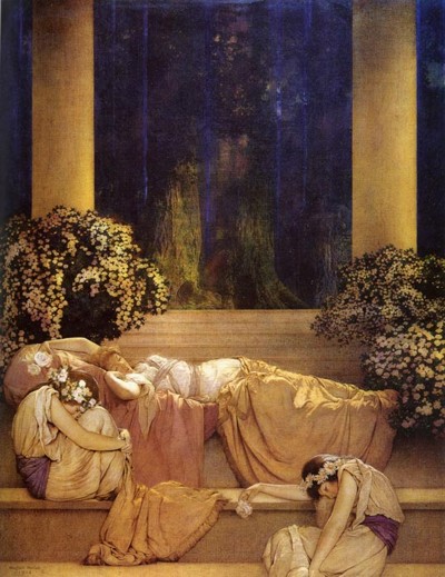Maxfield Parrish. Sleeping beauty. - 1912.