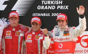 Il podio dopo il Gran Premio in Turchia.