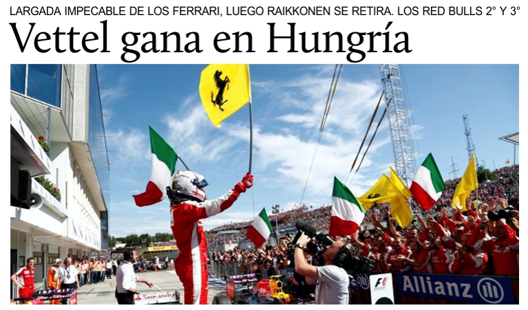 Vettel, con Ferrari, gana en Hungra.