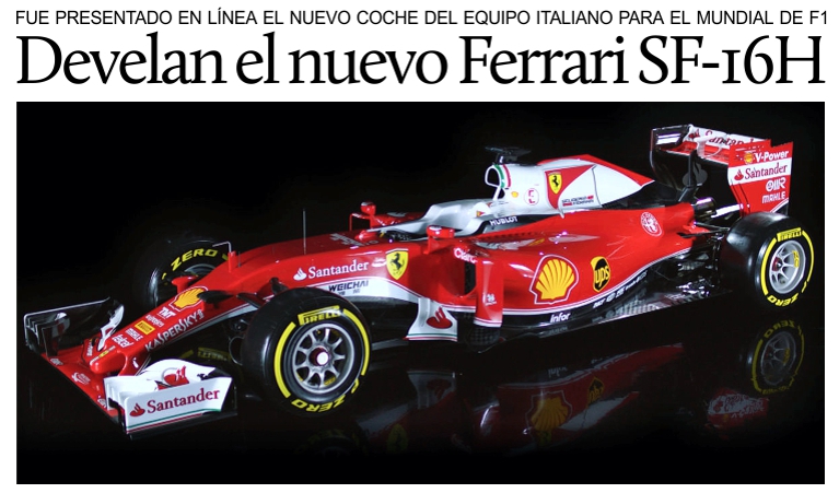 Ferrari devela su nuevo SF16-H. Correr en Mxico el 30 de octubre.