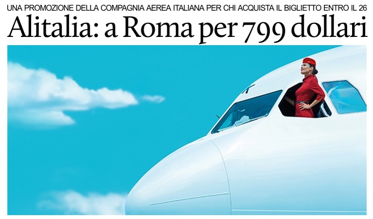 Alitalia: da Citt del Messico a Roma, Milano e Venezia per 799 dollari.
