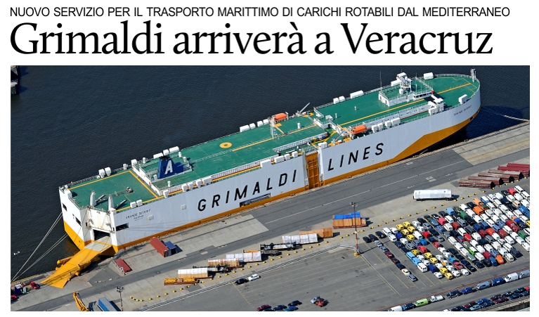 Trasporto merci: un nuovo servizio del Gruppo Grimaldi tra il Mediterraneo e il Messico.