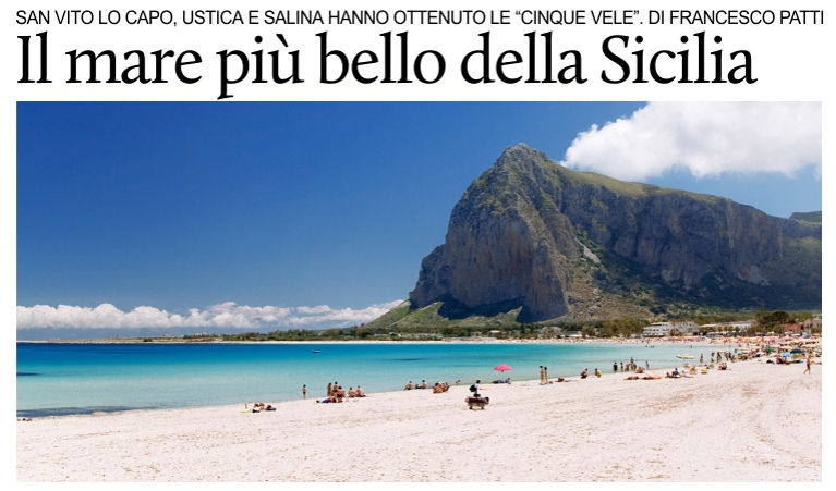 Premio 5 vele 2017: in Sicilia vincono Ustica, San Vito Lo Capo e Salina.