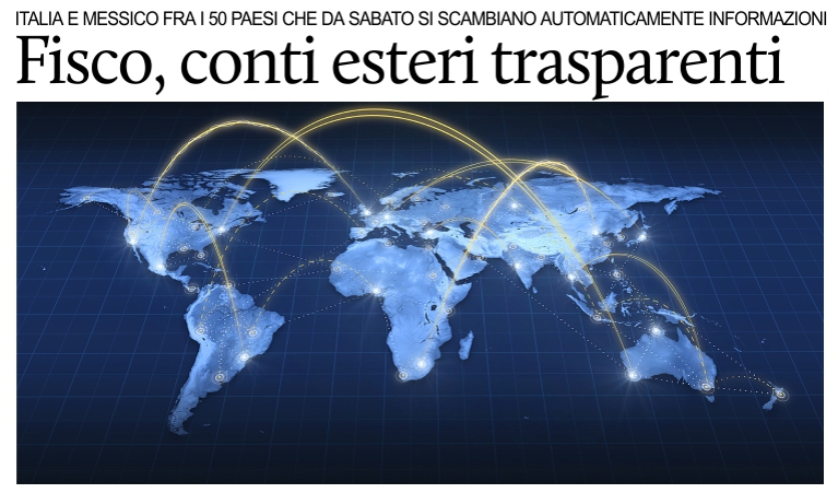 Italia, Messico e altri 48 Paesi iniziano lo scambio automatico di dati fiscali.
