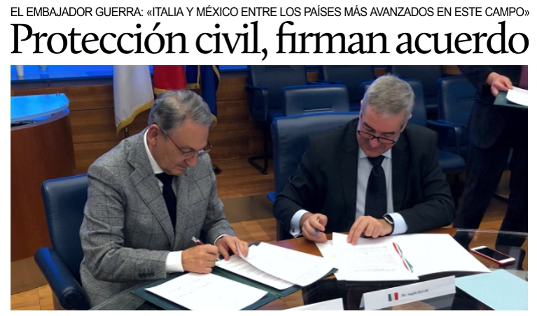 Proteccin civil: firman acuerdos entre Italia y Mxico.
