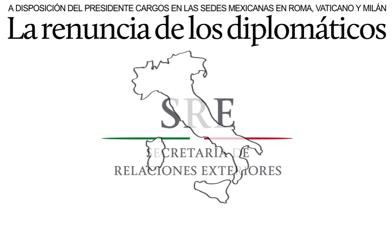 Italia y Vaticano: renuncia de los diplomticos mexicanos.