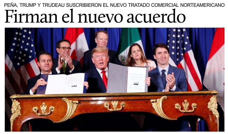 Mxico, EU y Canad firman el T-MEC en Buenos Aires.