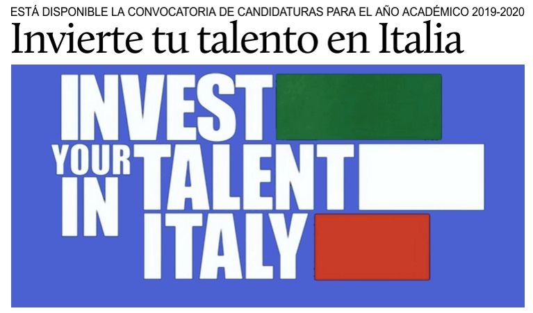 Invierte tu talento en Italia.