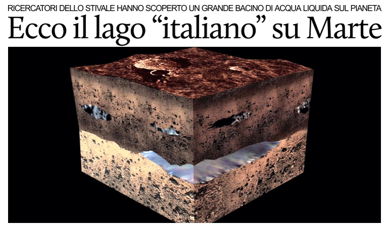 Ricercatori italiani scoprono un lago su Marte.
