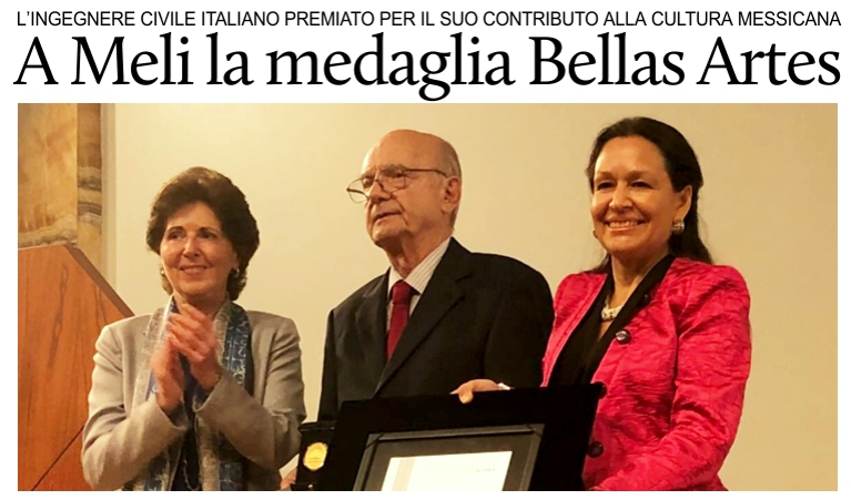 L'ingegnere italiano Roberto Meli premiato dall'INBA.