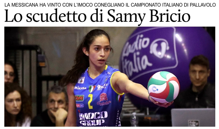La messicana Bricio campionessa italiana di pallavolo con l'Imoco Conegliano.