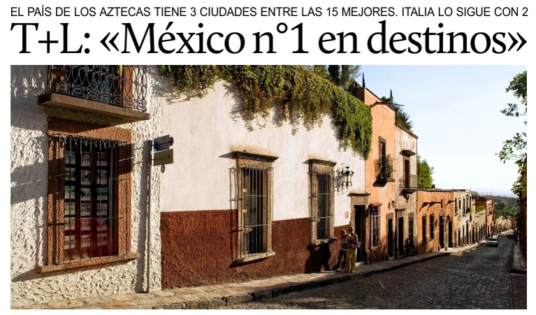 3 ciudades mexicanas y 2 italianas en el top 15 de Travel and Leisure.