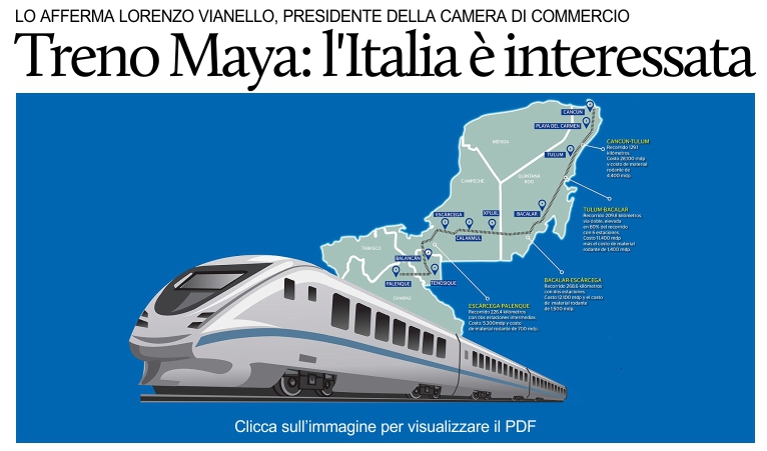 Treno Maya, Vianello: L'Italia  interessata.