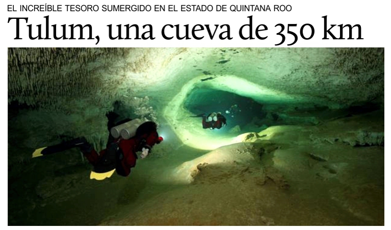 Mxico, descubren cueva sumergida de 350 km.