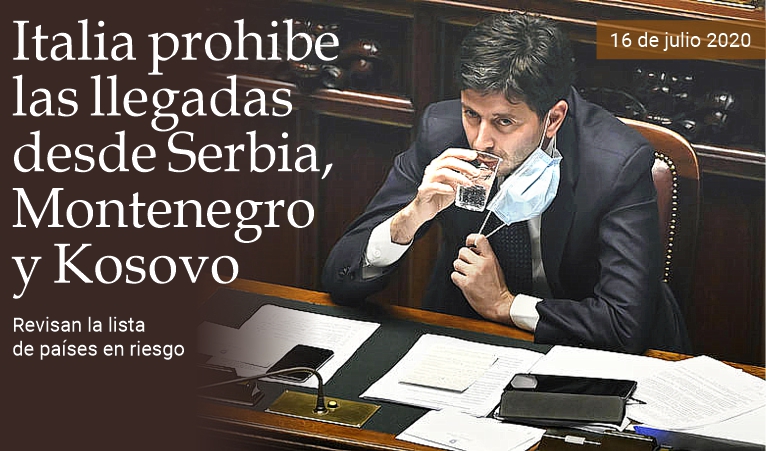 Italia prohibe llegar desde Serbia, Montenegro y Kosovo