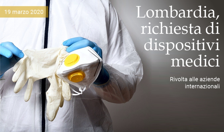 Lombardia, richiesta di dispositivi medici