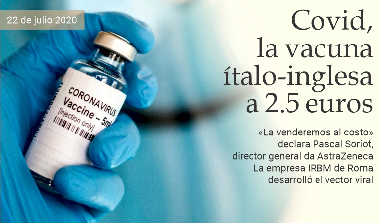 Covid, la vacuna talo-inglesa a 2.5 euros