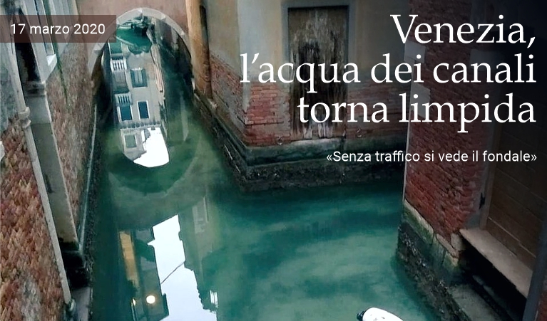 Venezia, lacqua dei canali torna limpida