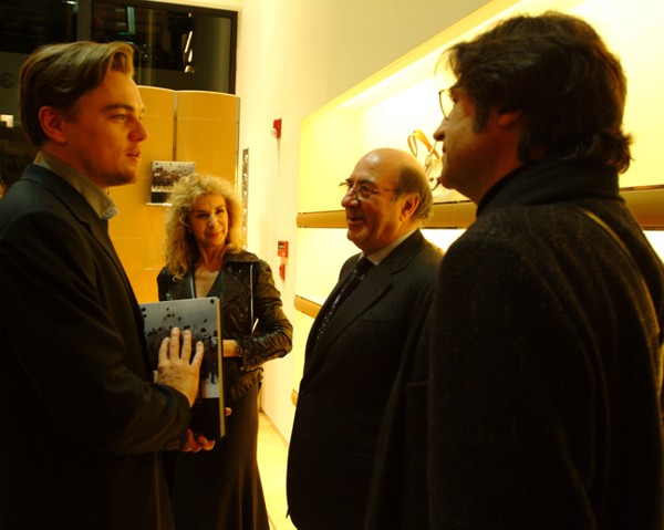 Los Angeles, gennaio 2005: Leonardo Di Caprio, Francesca Lo Schiavo, Dante Ferretti e Gabriele Lucci.