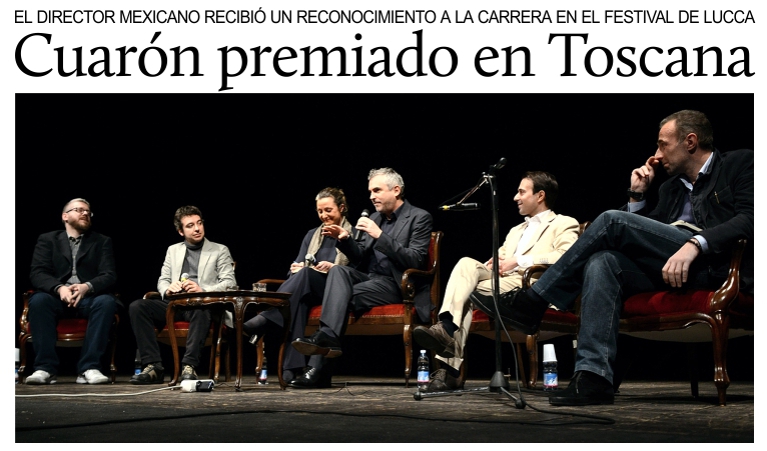 El director mexicano Alfonso Cuarn fue galardonado en el Festival de Lucca, Italia.