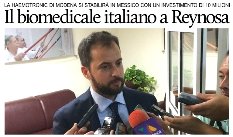 La Haemotronic, societ� italiana di impianti medicali, si stabilir� in Messico.