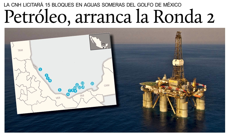 M�xico, petr�leo: la primera licitaci�n de la Ronda 2 se llevar� a cabo el 22 de marzo de 2017.