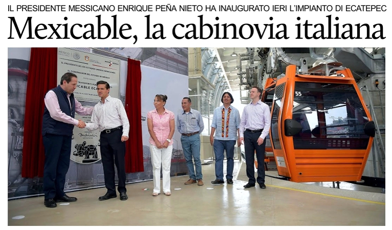 Mexicable, apre nella Valle del Messico la cabinovia italiana.