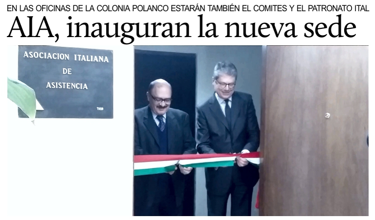 Inauguran la nueva sede de la Asociacin Italiana de Asistencia en la Ciudad de Mxico