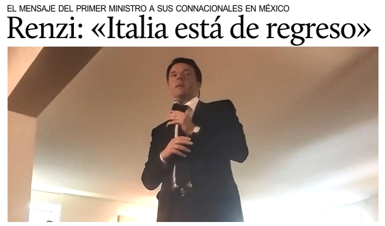 El mensaje de Renzi a los italianos en Mxico.