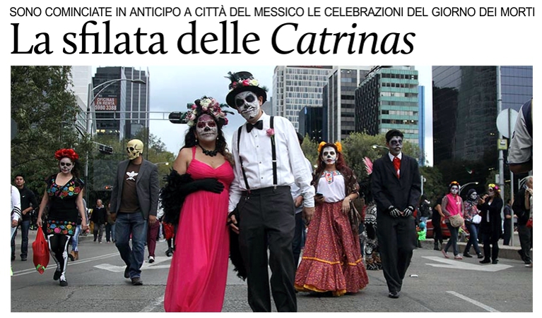 Citt� del Messico, la sfilata delle �Catrinas� apre le celebrazioni del Giorno dei Morti.