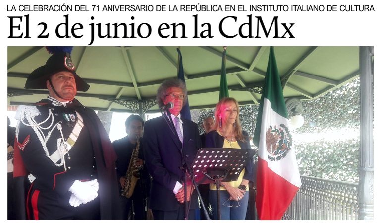 Celebraci�n del 71 aniversario de la Rep�blica Italiana en la Ciudad de M�xico.