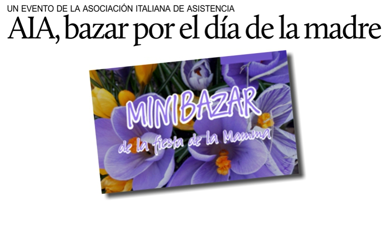 Bazar de la Asociaci�n Italiana de Asistencia por el D�a de las Madres.
