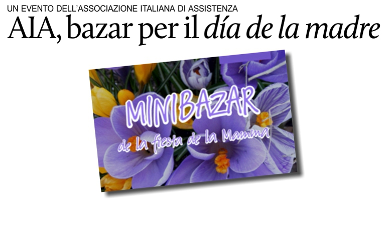 Bazar dell'Associazione Italiana di Assistenza per il Giorno della mamma.