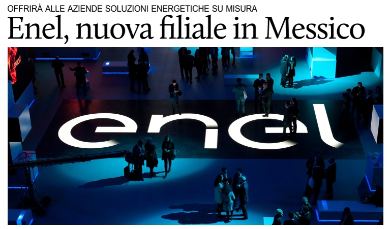 Enel annuncia in Messico soluzioni energetiche su misura per le aziende.