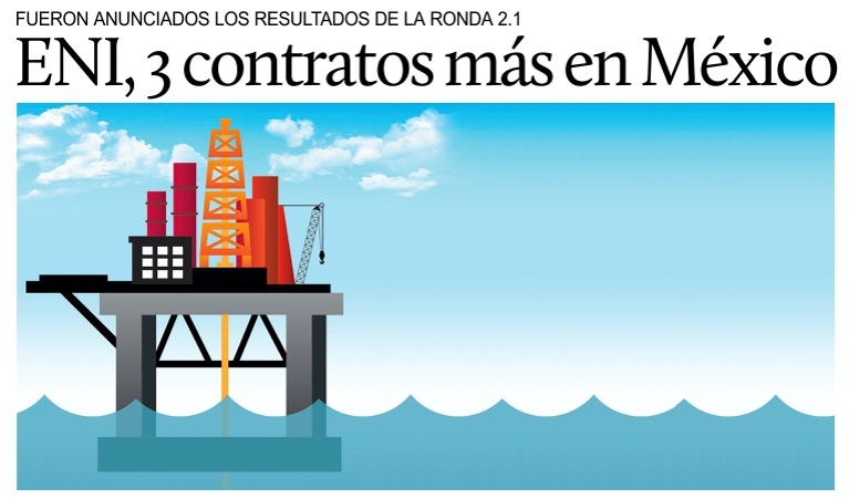 ENI gana tres bloques en Mxico.