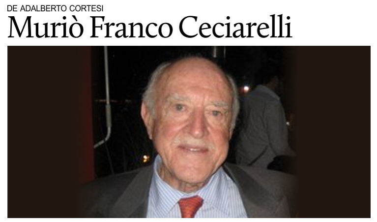 Murió Franco Ceciarelli, figura conocida de la comunidad italiana en México.