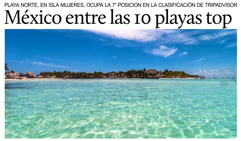 Playa Norte, en Mxico, entre los 10 litorales ms bellos del mundo.