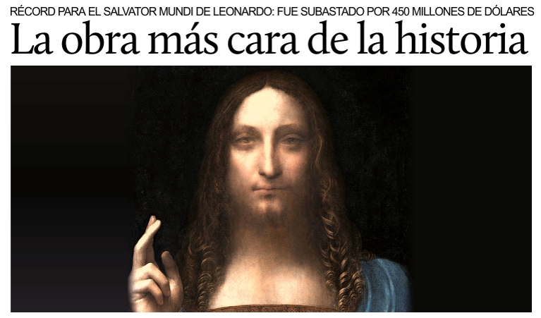 El Salvator Mundi de Leonardo da Vinci es la obra de arte m�s cara de la historia.