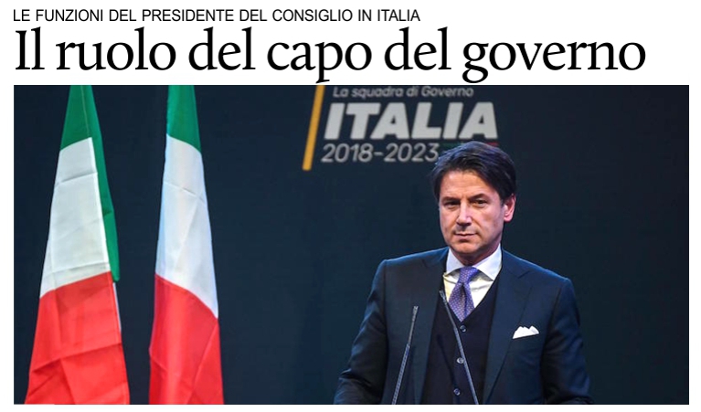 Il ruolo del capo del governo in Italia.