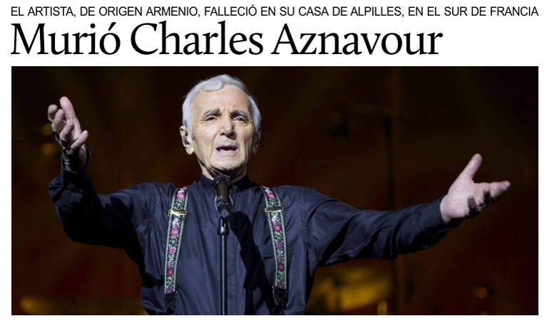 Muri� Charles Aznavour.