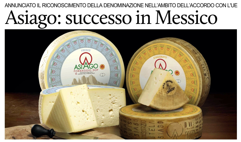 Asiago DOP, successo in Messico.