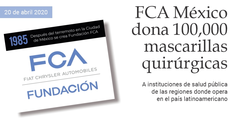FCA Mxico dona 100,000 mascarillas quirrgicas