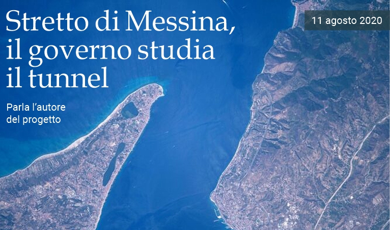 Stretto di Messina, il governo studia il tunnel
