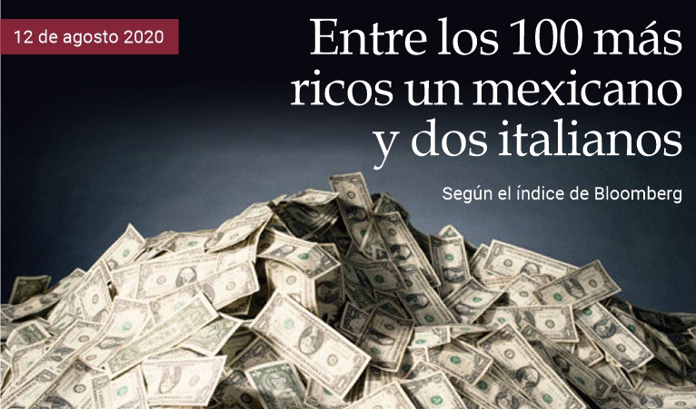 Entre los 100 ms ricos, un mexicano y dos italianos