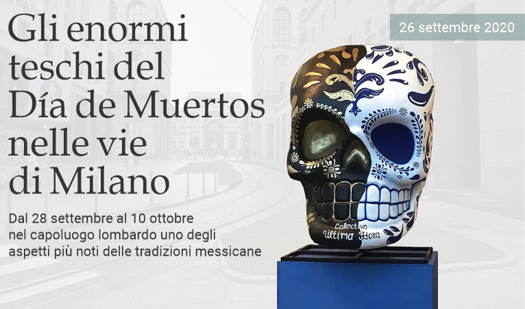Gli enormi teschi del Da de Muertos a Milano