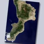 Calabria vista desde el espacio en alta resolución