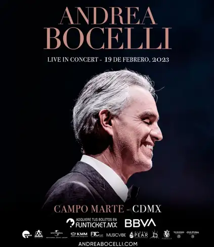 Andrea Bocelli in Messico a febbraio