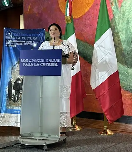 Messico, cerimonia di chiusura del corso “Caschi blu per la cultura” / Foto: ANSA e Twitter @alefrausto