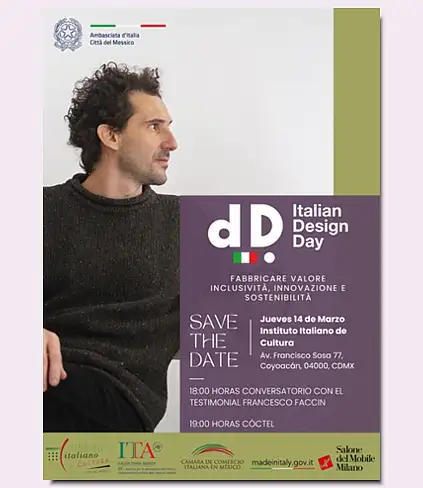 Programma della Giornata del Design Italiano a Città del Messico / Immagine: Ambasciata d'Italia in Messico