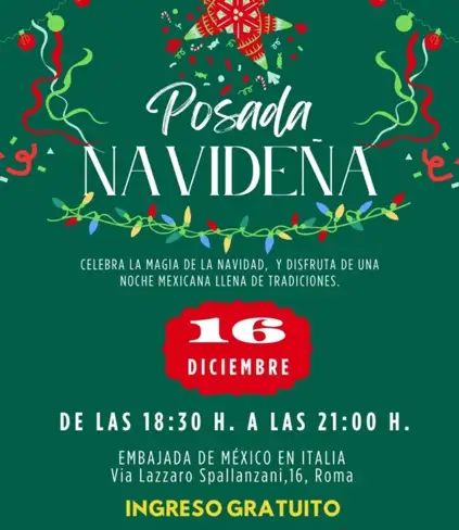 'Posada' in ambasciata, il Messico accende il Natale a Roma / Immagini: Instagram @embamex_italia
